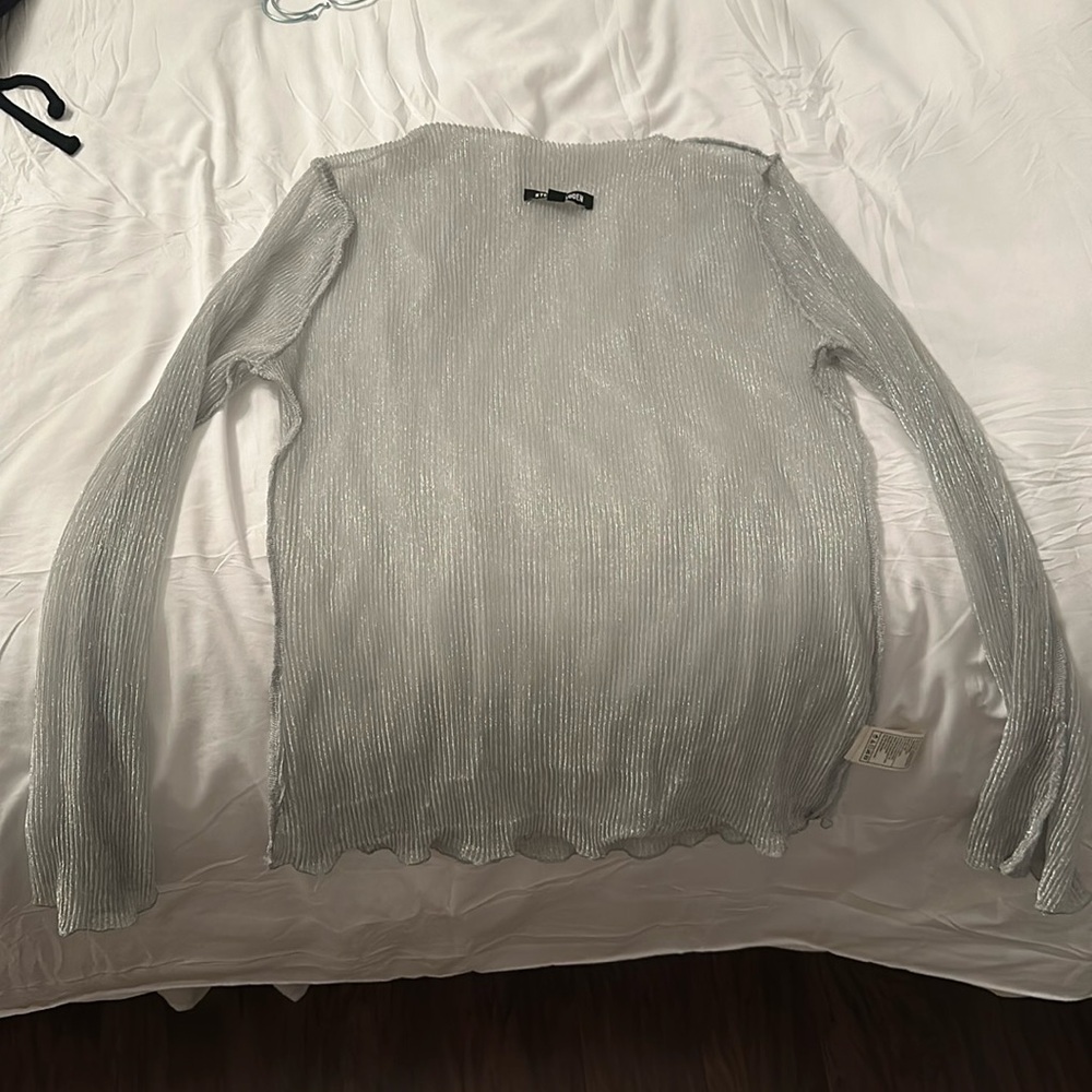 Sheer silver top